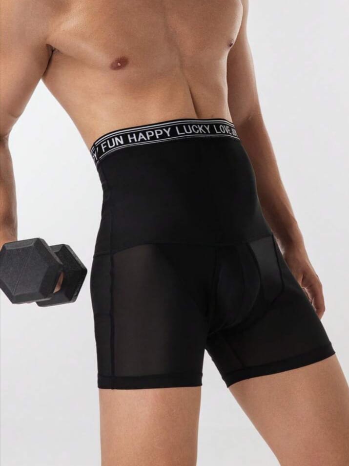 Men's High-Waist Compression Shapewear Boxer Briefs – Tummy Control Body Shaper